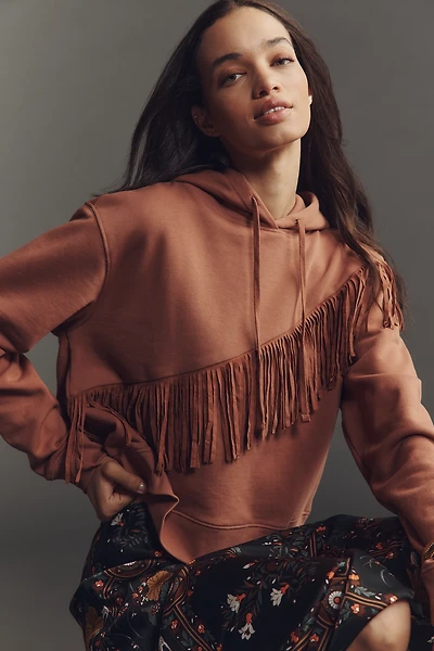 Pilcro Fringe Hooded Sweatshirt