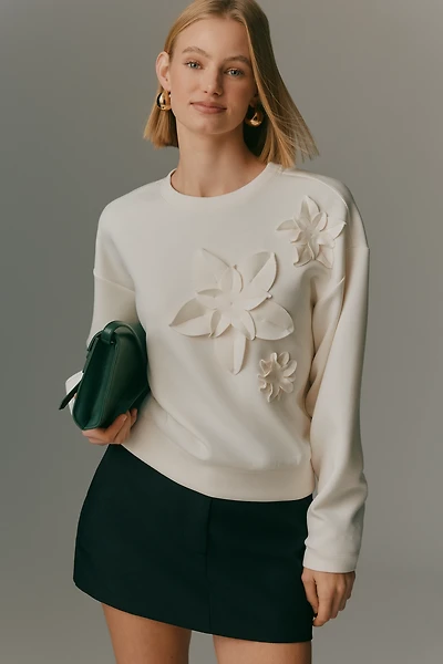 By Anthropologie 3D Floral Sweater