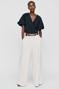 Maeve 100% Cotton V-Neck Bubble Sweatshirt