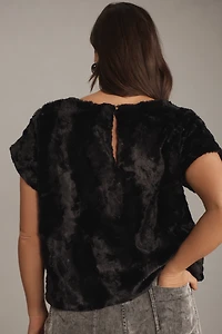 Maeve Faux-Fur Tee