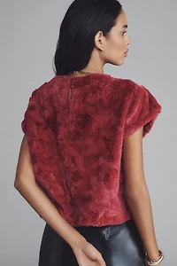 Maeve Faux-Fur Tee