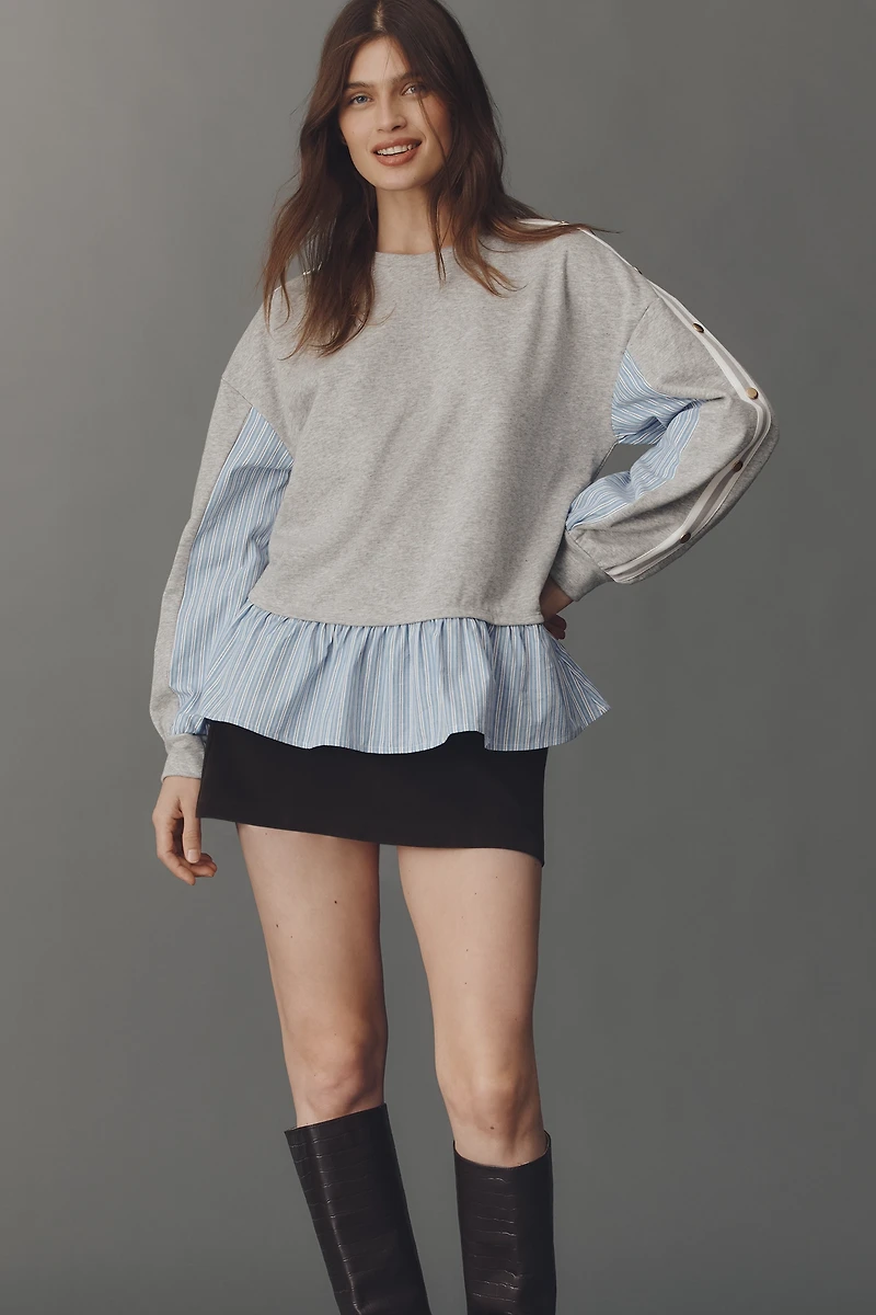 Maeve Twofer Peplum Sweatshirt