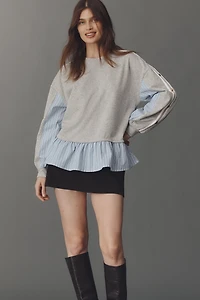 Maeve Twofer Peplum Sweatshirt