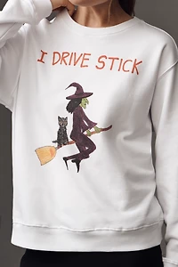 Unfortunate Portrait Witch & Broomstick Sweatshirt