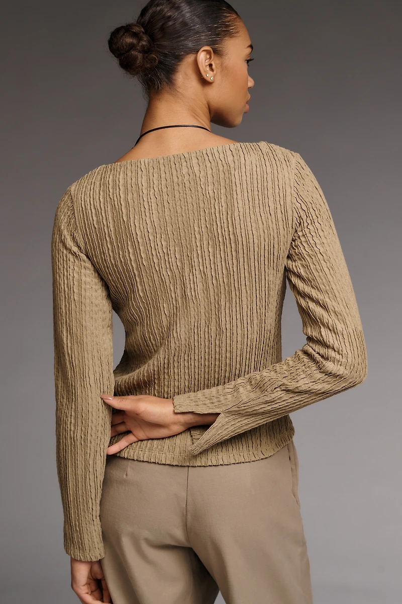 Sanctuary Boat-Neck Long-Sleeve Top