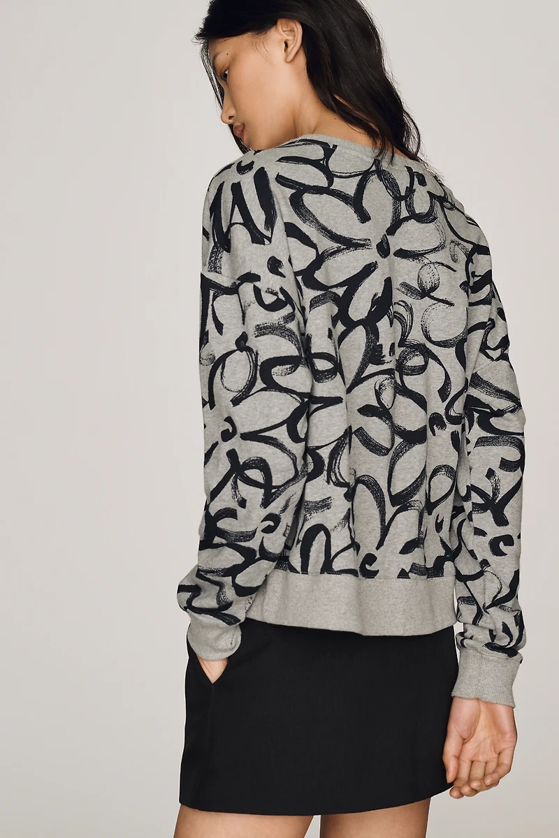 Maeve Sketchy Floral Sweatshirt