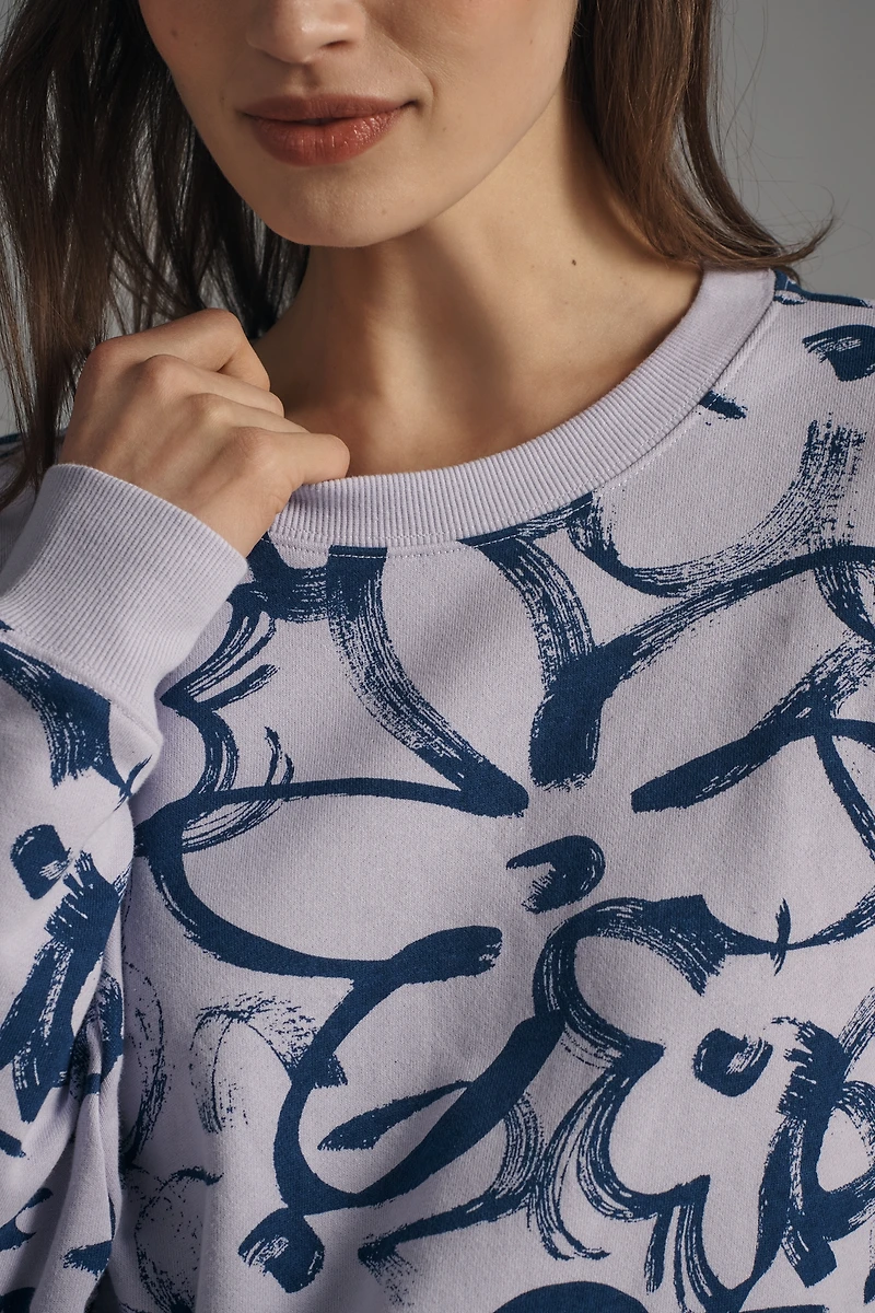 Maeve Sketchy Floral Sweatshirt