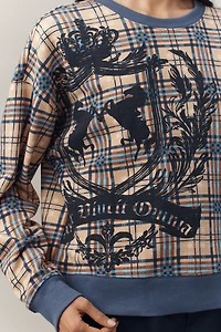 Maeve Graphic Plaid Sweatshirt