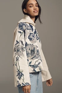 By Anthropologie Floral Hooded Sweatshirt