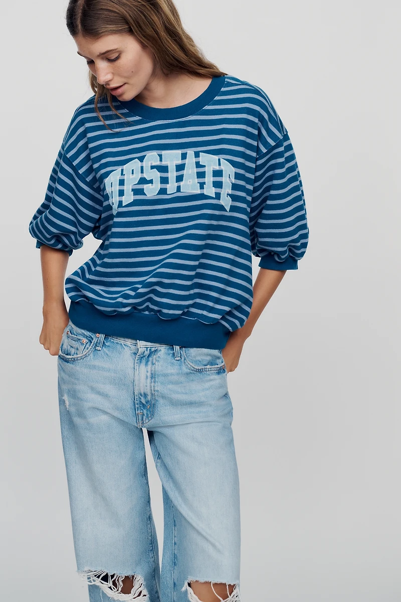 Pilcro Niki 100% Cotton Bubble Sweatshirt