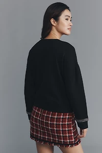 Maeve Brooch Embellished Sweatshirt