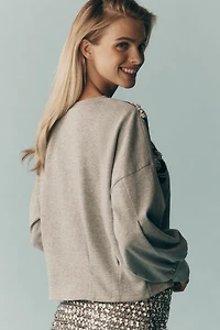 Ollari Deco Floral Embellished Pullover