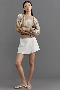 Ollari Deco Floral Embellished Pullover