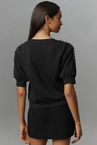 Maeve Decorated Shoulder Sweatshirt