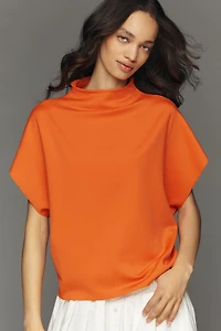 By Anthropologie Mock-Neck Batwing Top