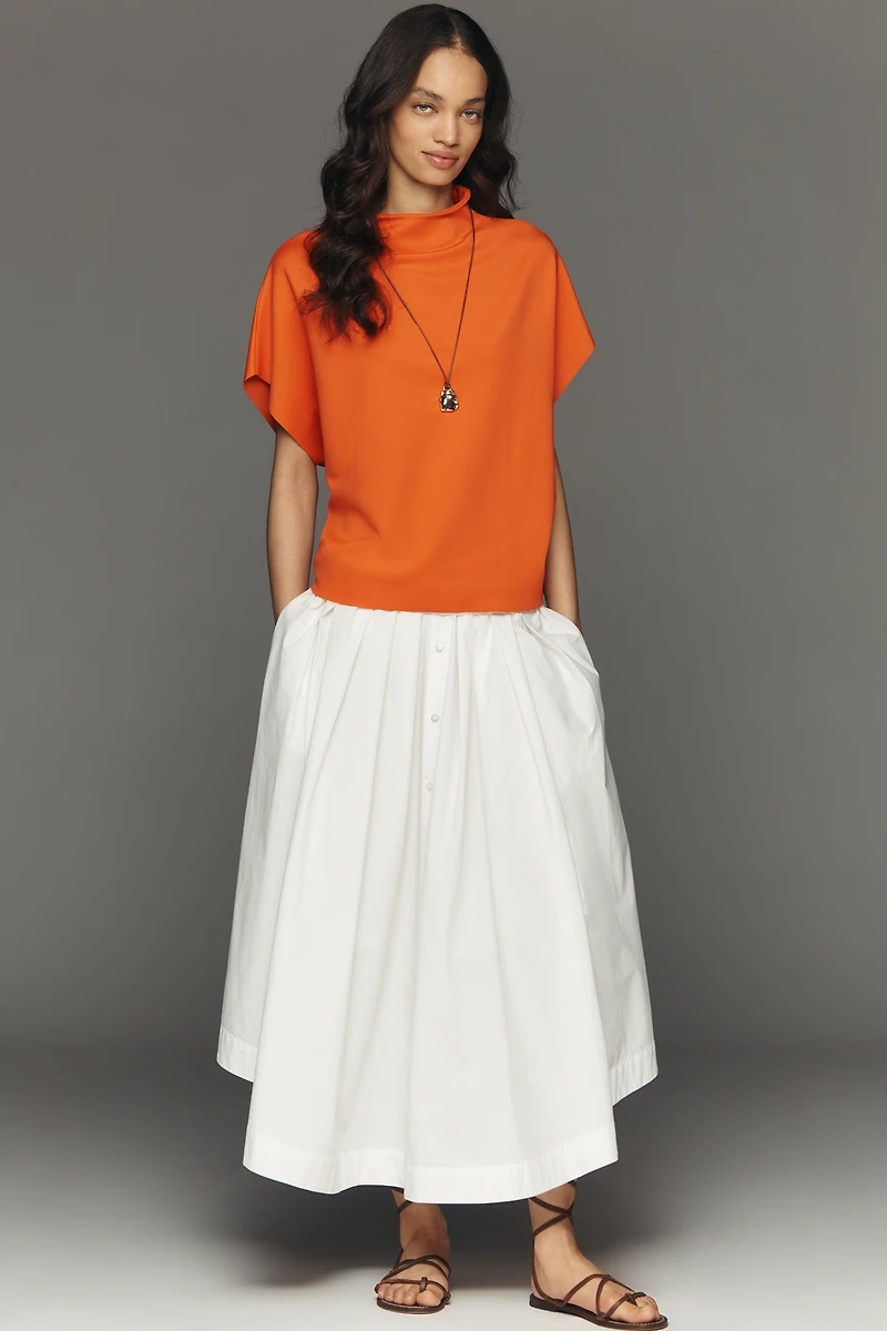 By Anthropologie Mock-Neck Batwing Top