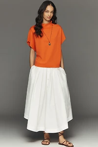 By Anthropologie Mock-Neck Batwing Top