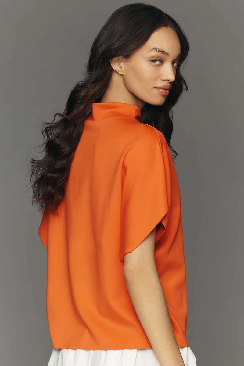 By Anthropologie Mock-Neck Batwing Top