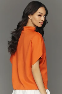 By Anthropologie Mock-Neck Batwing Top