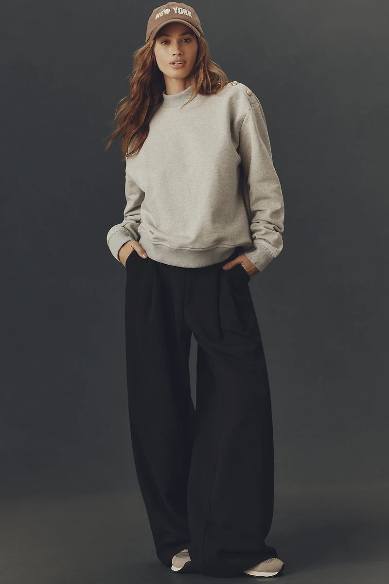 Derek Lam 10 Crosby Hilda French Terry Mock-Neck Sweater