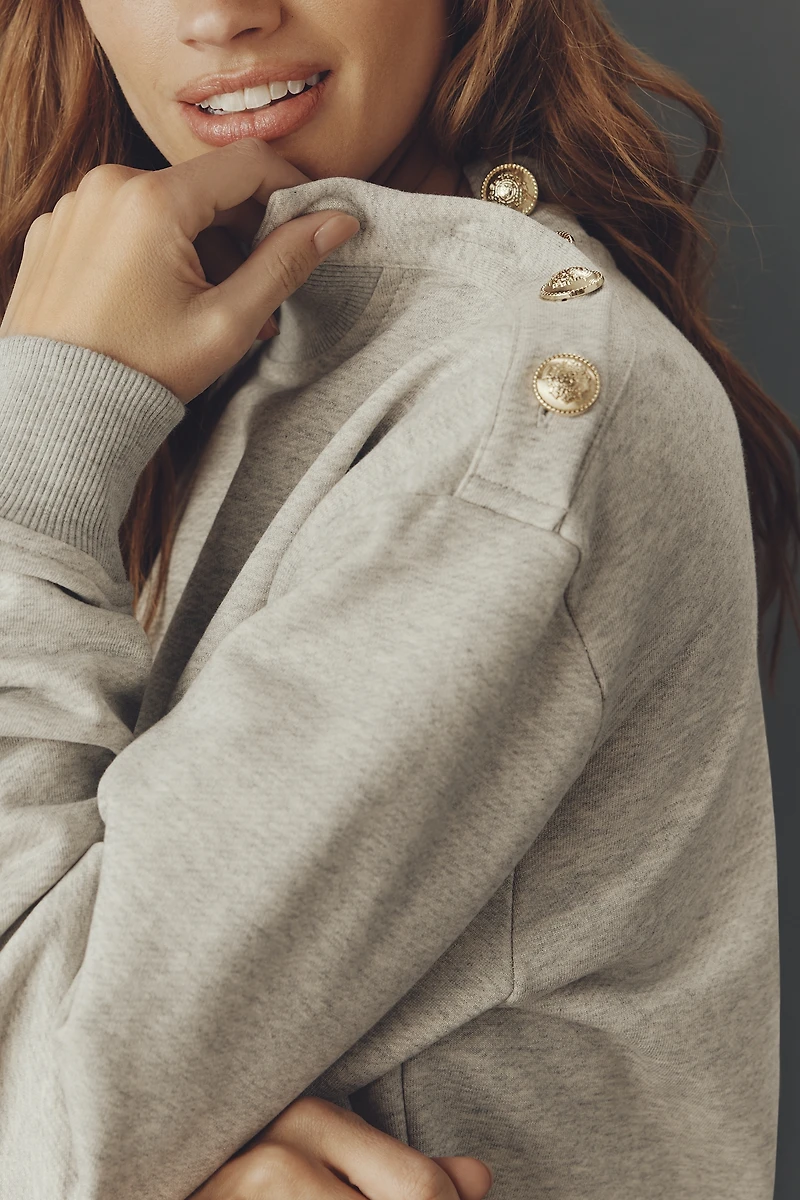 Derek Lam 10 Crosby Hilda French Terry Mock-Neck Sweater