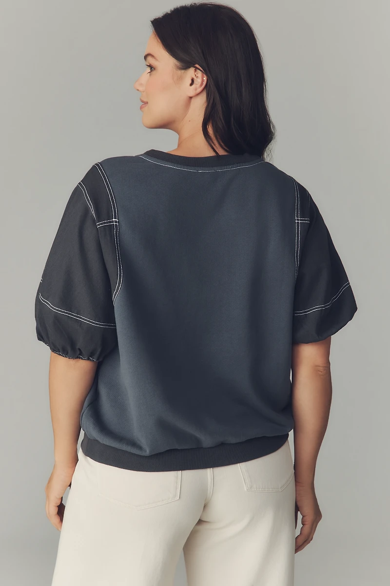 Pilcro Short-Sleeve Easy Tiger Graphic Sweatshirt