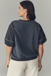 Pilcro Short-Sleeve Easy Tiger Graphic Sweatshirt