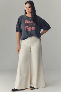 Pilcro Short-Sleeve Easy Tiger Graphic Sweatshirt