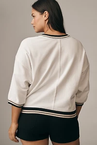 Pilcro Beaded Varsity Crew-Neck Tee
