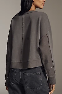Pilcro Studded Graphic Sweatshirt