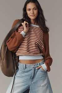 The Niki Knit-Sleeve Bubble Sweatshirt