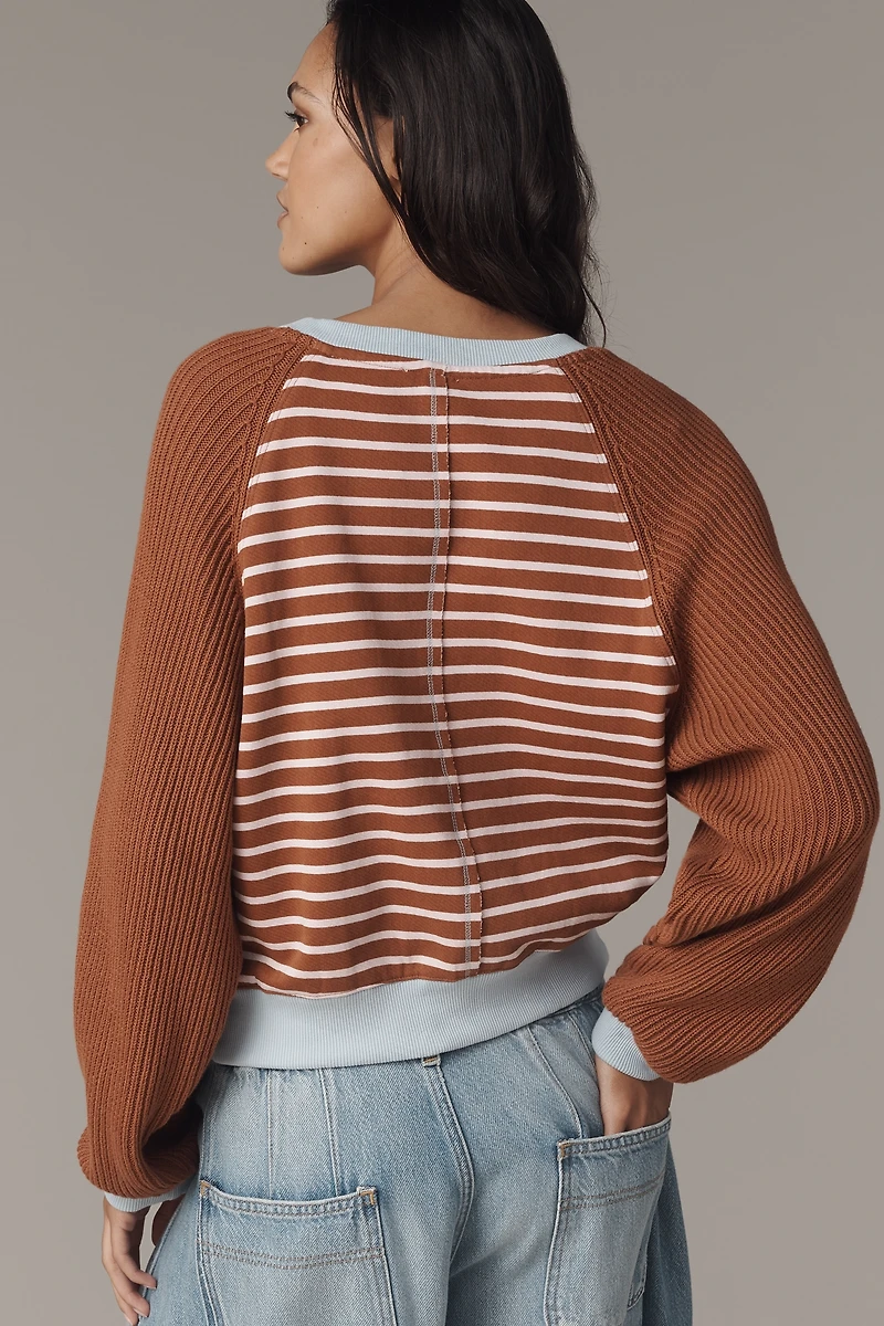 The Niki Knit-Sleeve Bubble Sweatshirt