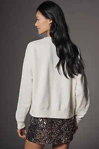 Maeve Short-Sleeve Embellished Sweatshirt