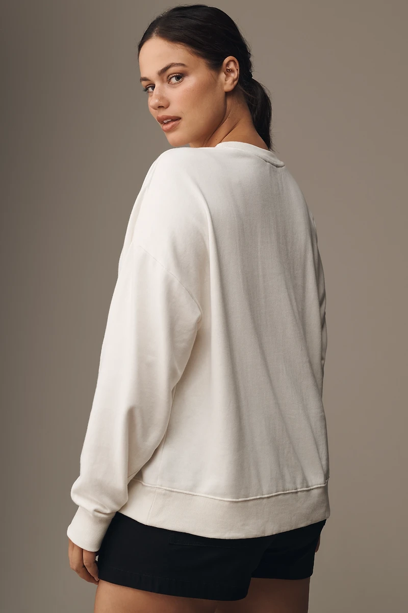 Maeve Short-Sleeve Embellished Sweatshirt