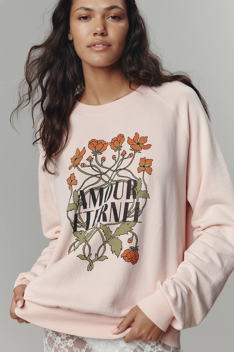 By Anthropologie Long-Sleeve Graphic Sweatshirt