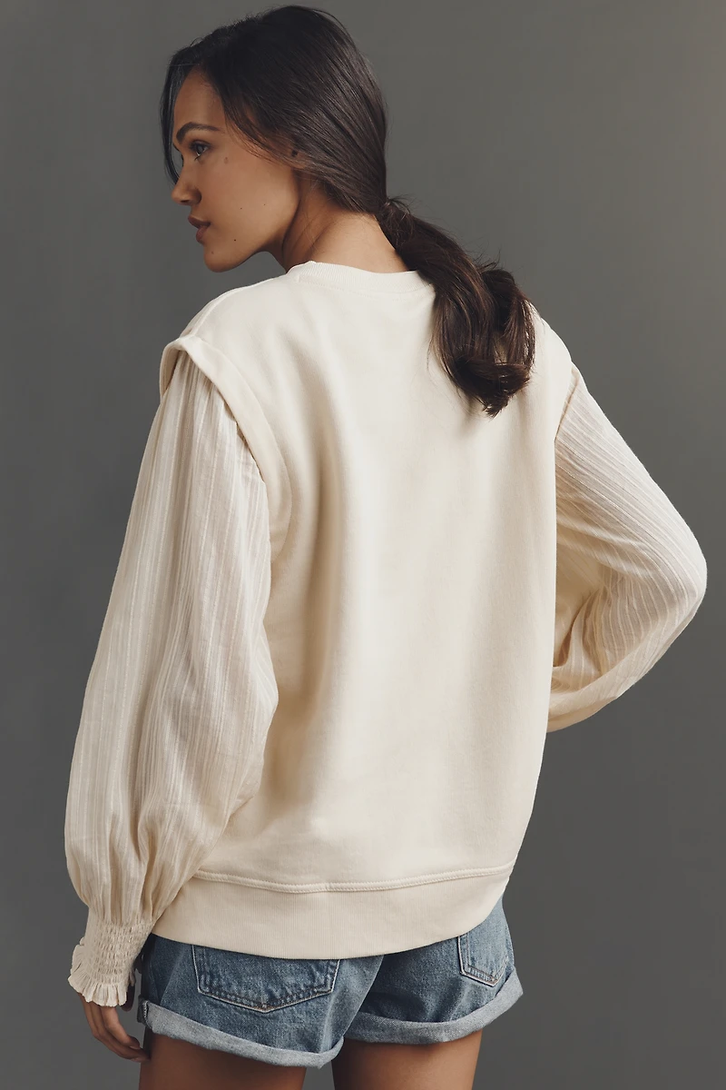 By Anthropologie Floral Cutwork Pullover