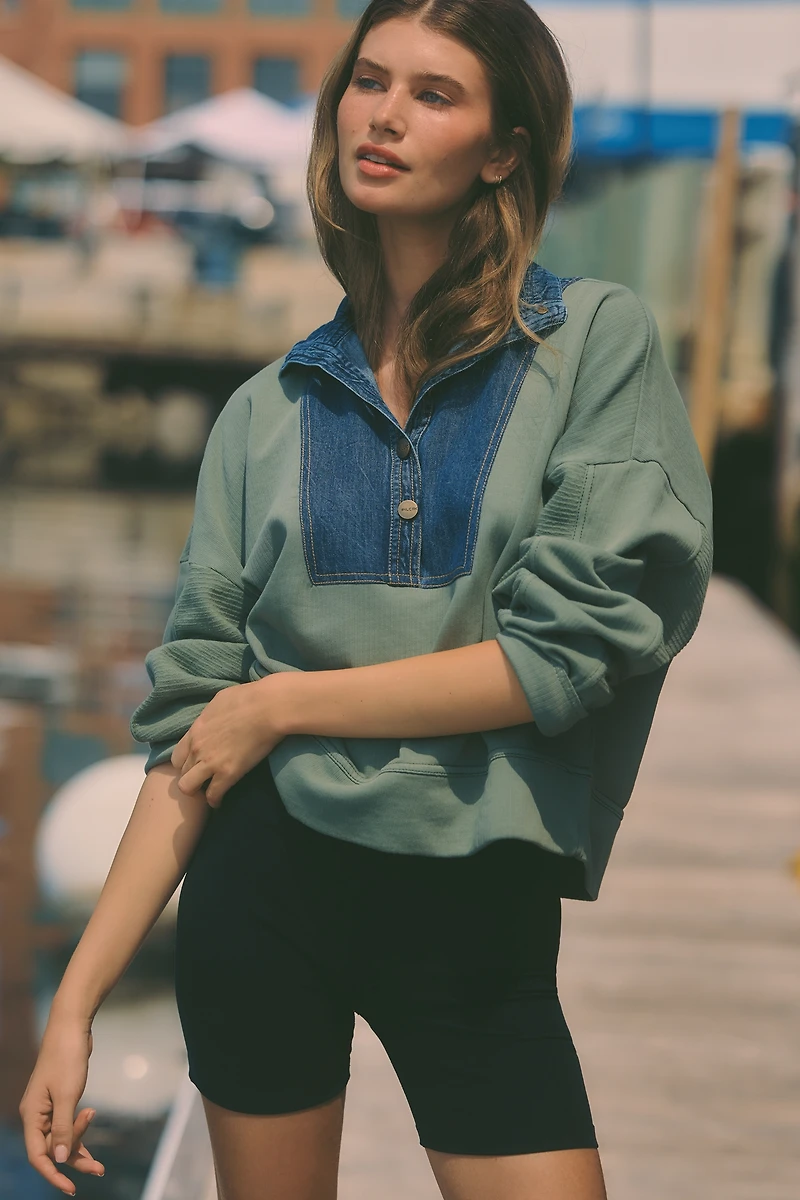 Pilcro 100% Cotton East-West Pullover