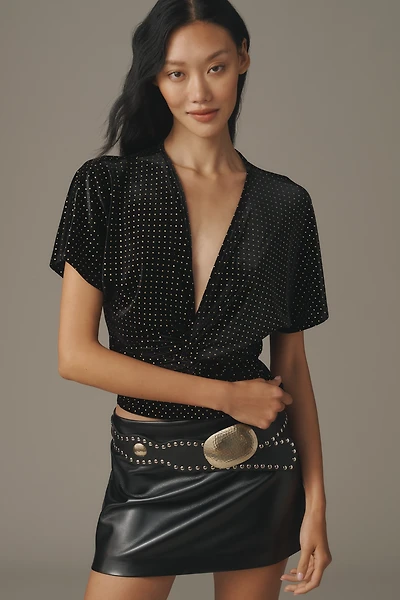 Bishop + Young Velvet Twist Front Top