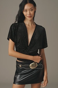 Bishop + Young Velvet Twist Front Top