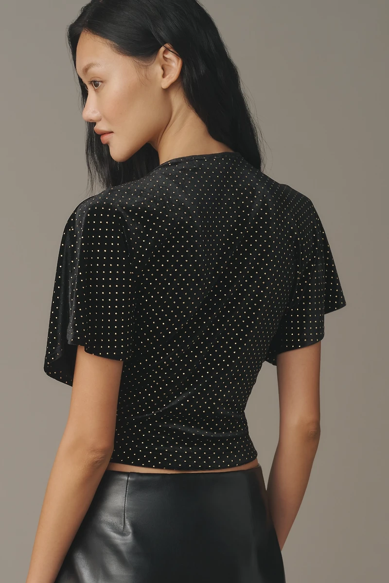 Bishop + Young Velvet Twist Front Top