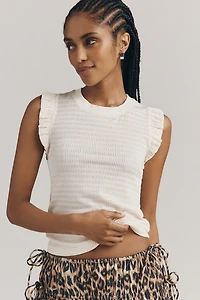 Maeve Ruffled Crew-Neck Tank