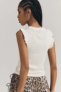 Maeve Ruffled Crew-Neck Tank