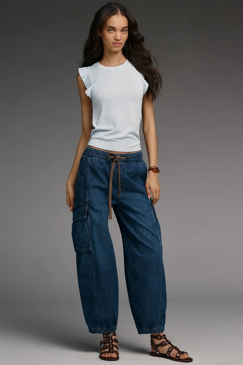 Maeve Ruffled Crew-Neck Tank