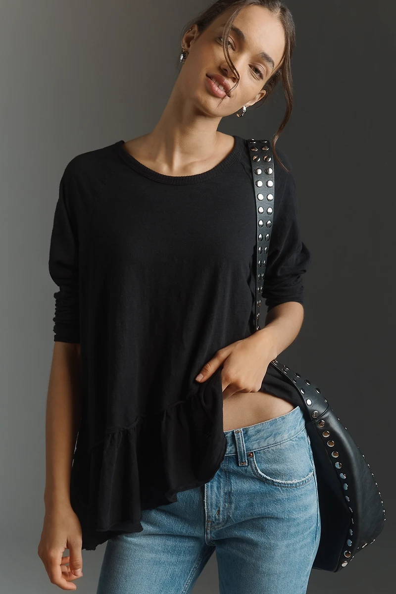 Wilt Long-Sleeve Raglan Asymmetric Top