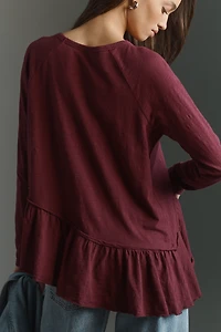 Wilt Long-Sleeve Raglan Asymmetric Top