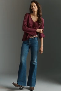Wilt Long-Sleeve V-Neck Empire Seam Top