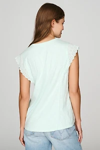 Wilt 100% Cotton Eyelet Tee