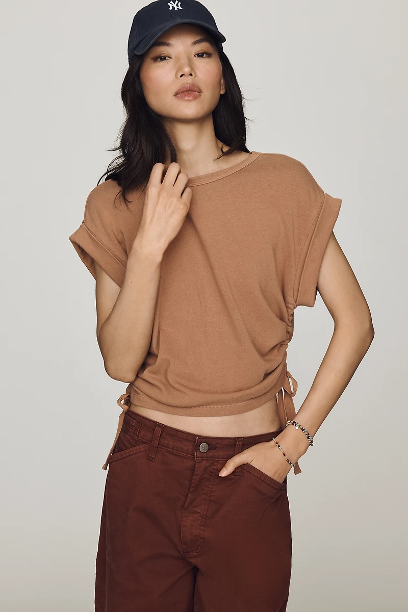 Wilt 100% Cotton Ruched Tee