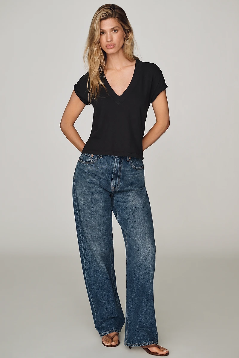 perfectwhitetee Cotton Boxy V-Neck Tee