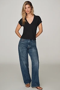 perfectwhitetee Cotton Boxy V-Neck Tee